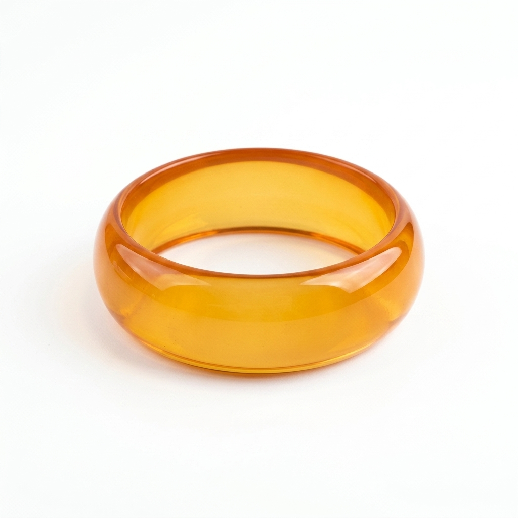 Polished Amber-Tone Resin Bangle