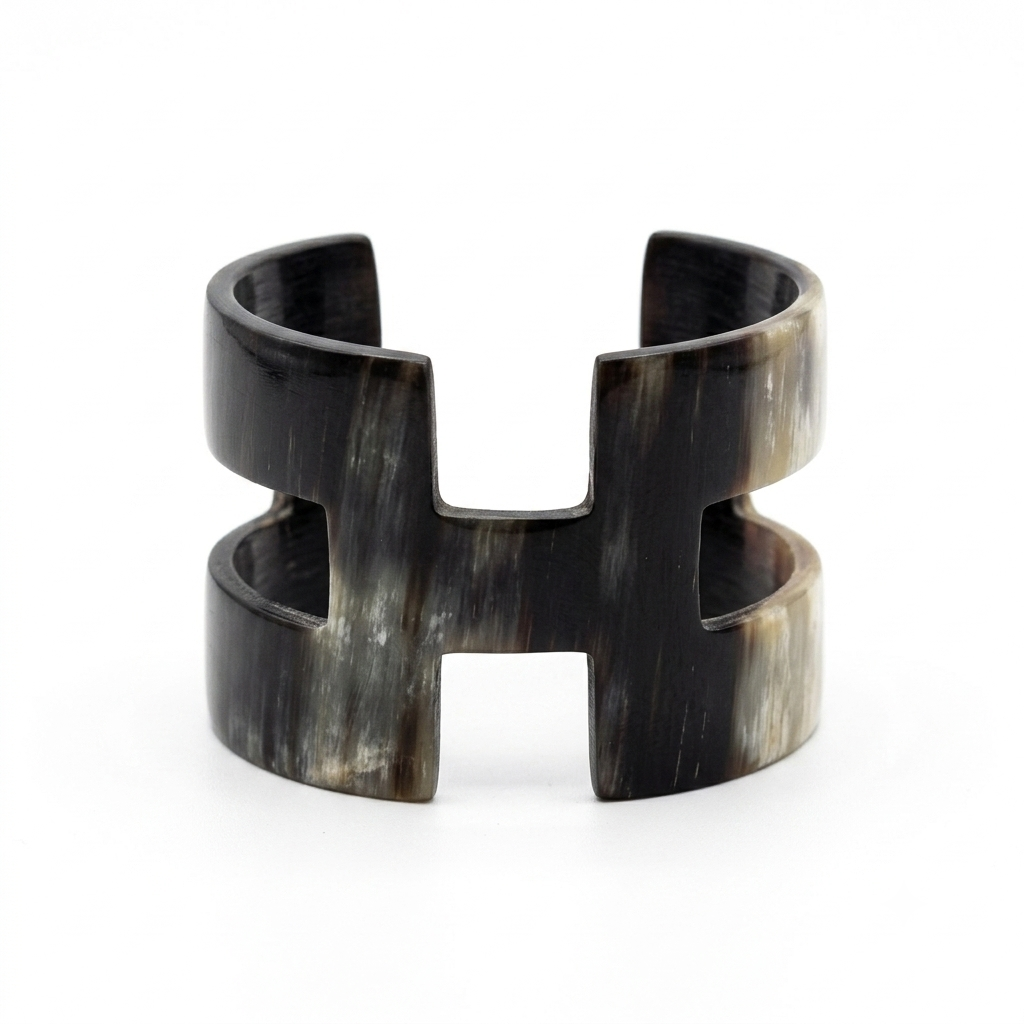 Handcrafted Horn Architectural Cuff Bracelet