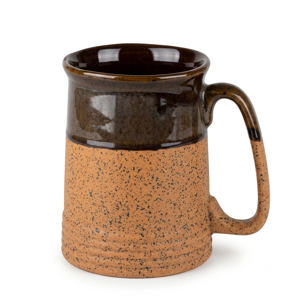 Handcrafted Rustic Stoneware Coffee Mug with Cork Texture