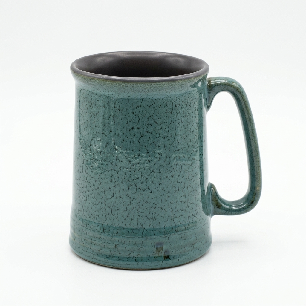 Handcrafted Stoneware Ceramic Beer Mug – Speckled Blue Finish