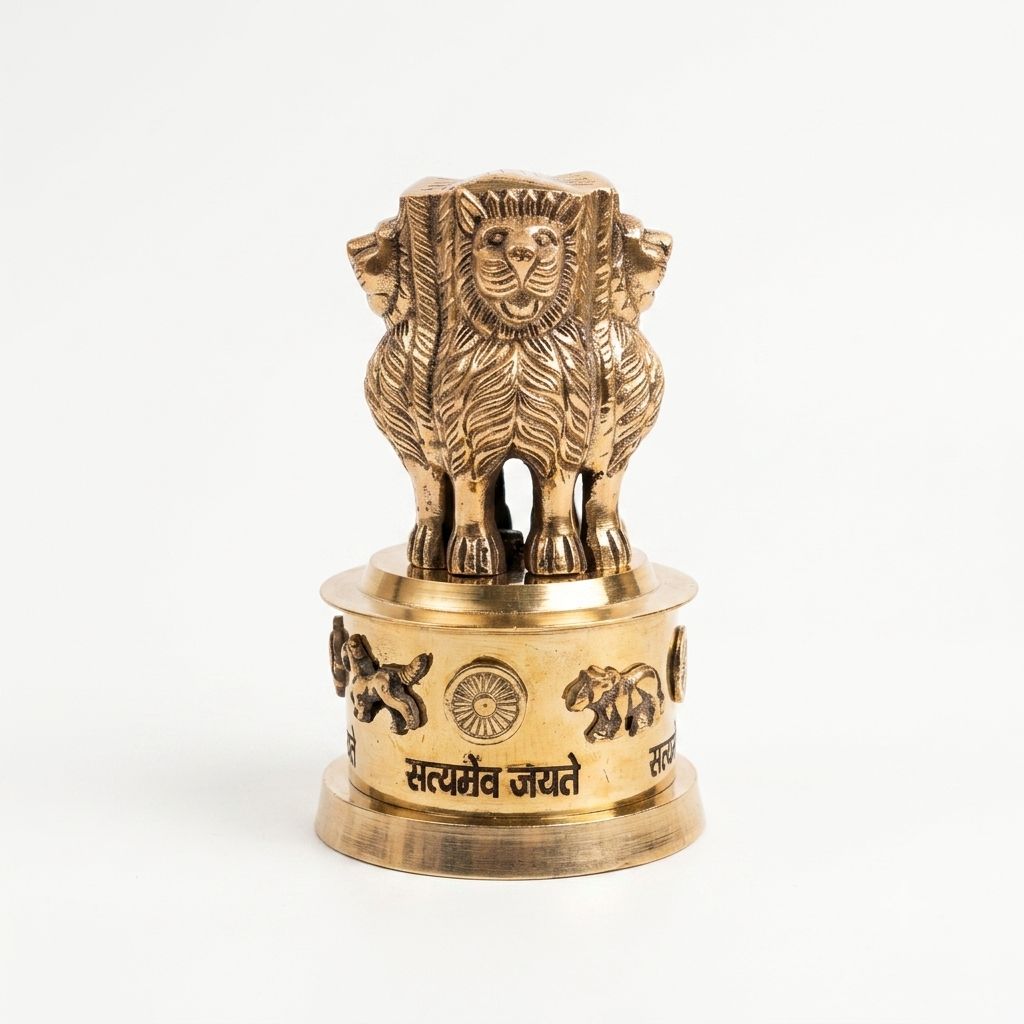 Handcrafted Brass Ashoka Lion Capital Decorative Figurine