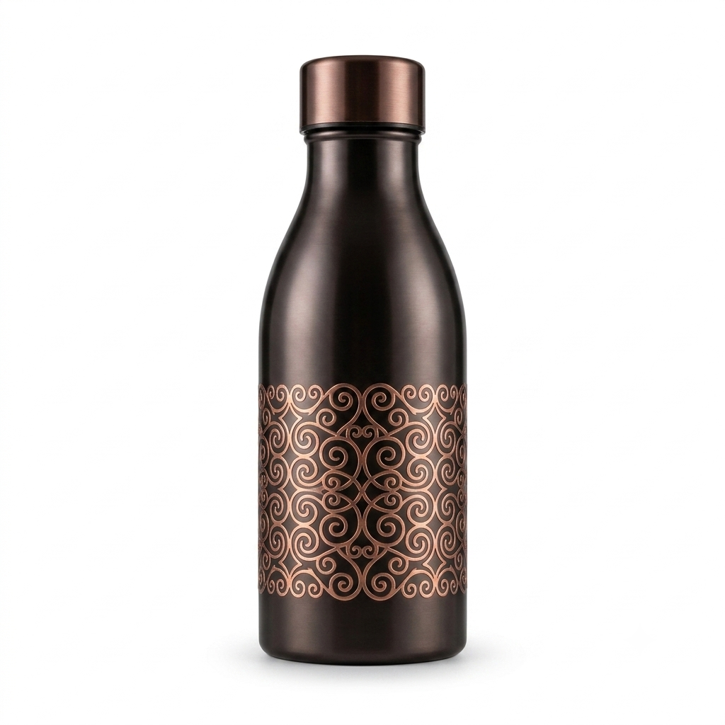 Aethelgard Baroque Pure Copper Artisan Hydration Bottle