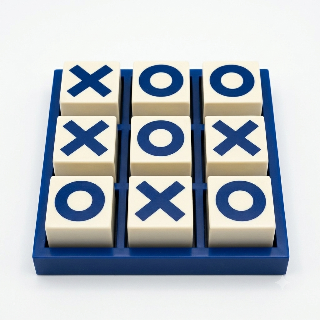 Handcrafted Wooden Tic-Tac-Toe Game Set