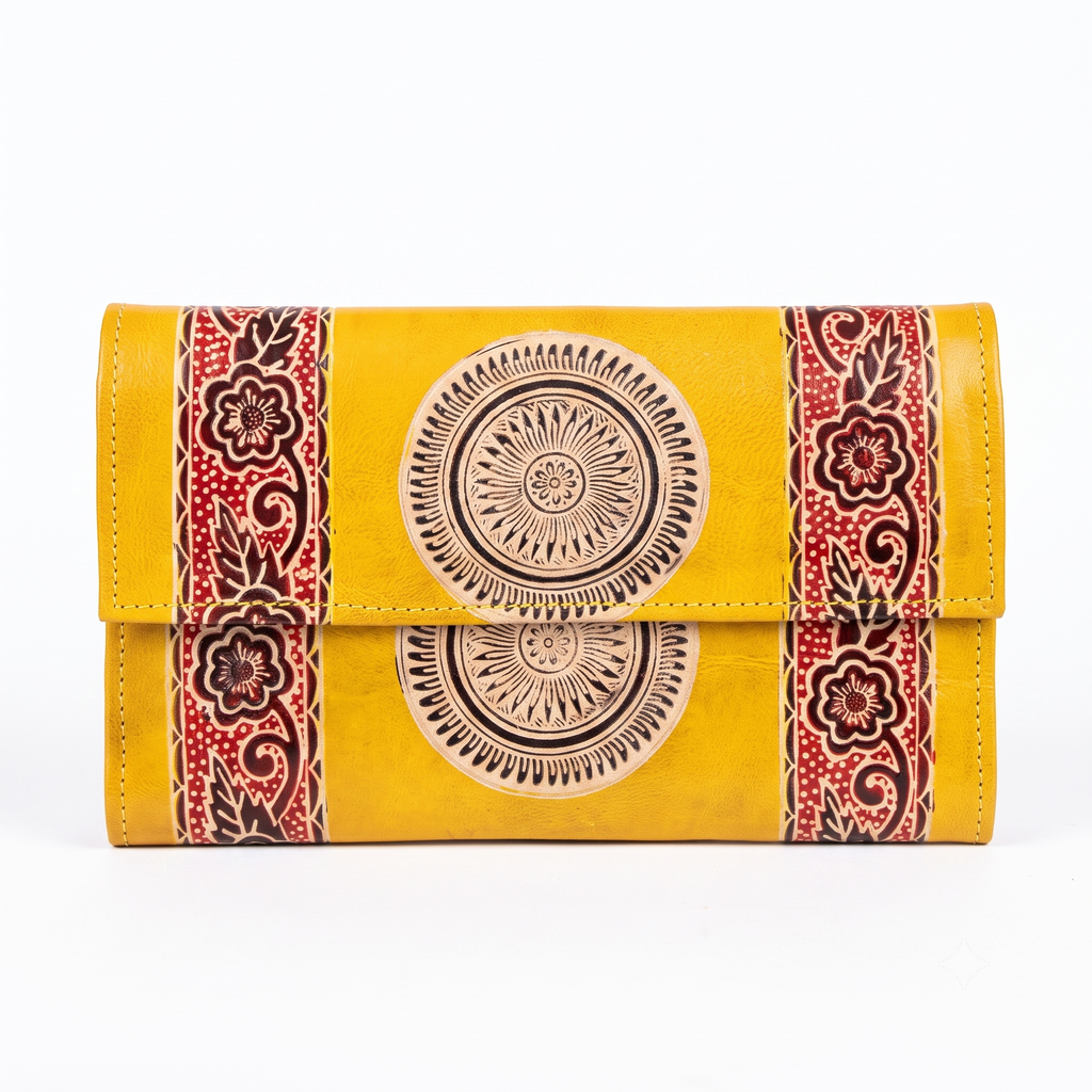 Sunburst Artisan Foldover Wallet