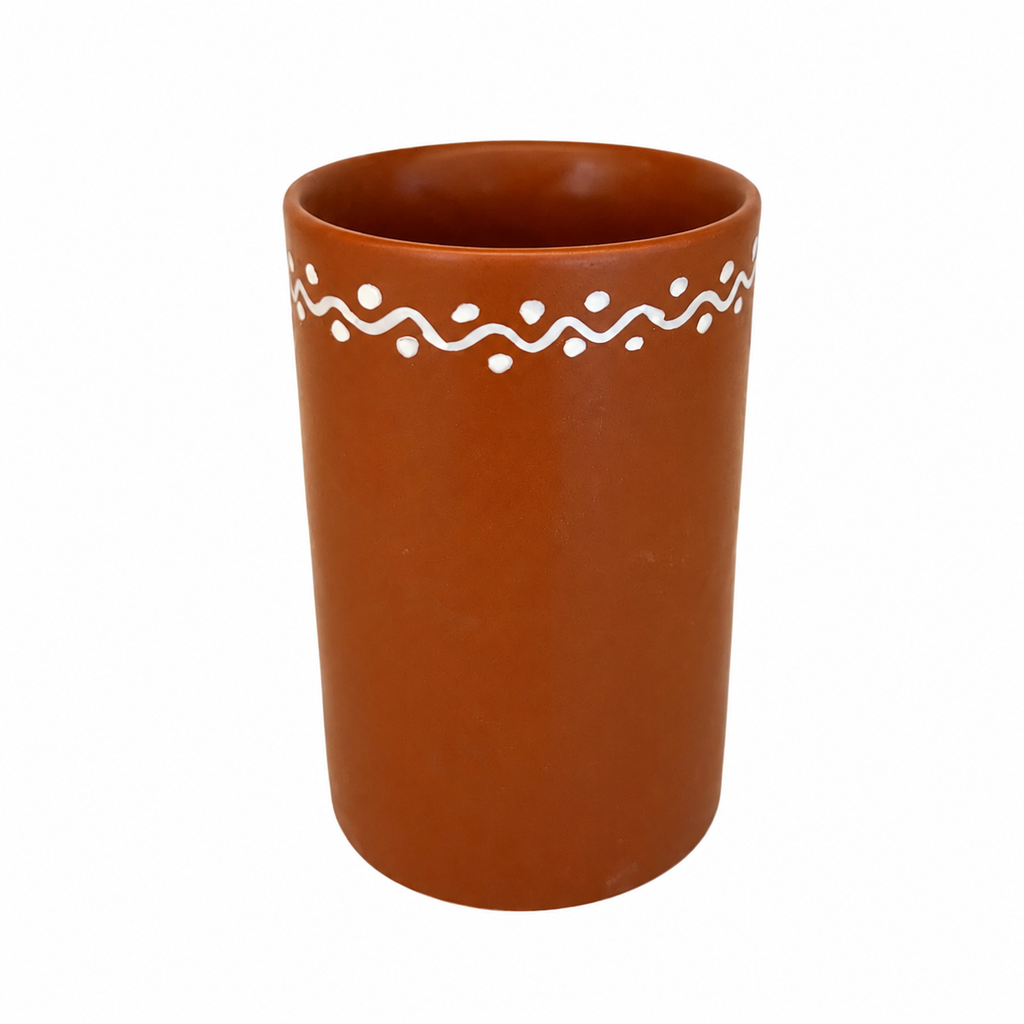 Hand-Painted Terracotta Tumbler