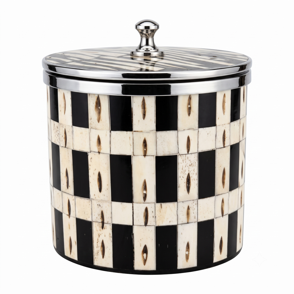 Geometric Inlaid Storage Jar