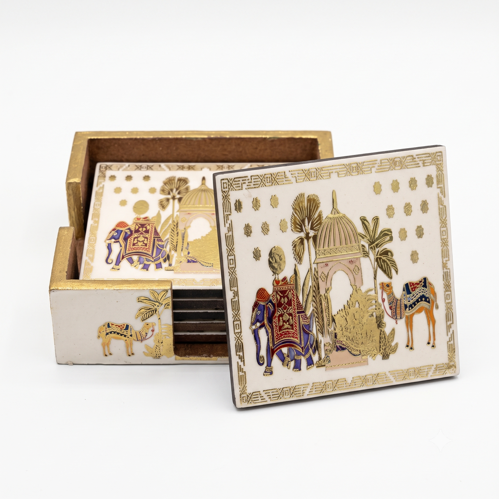 Royal Heritage Coaster Set with Holder