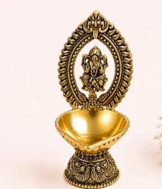 Temple Brass Ganesha Diya