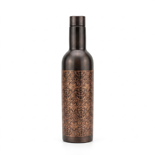 [NCUI_0070] Aura Antique-Finish Engraved Copper Water Bottle