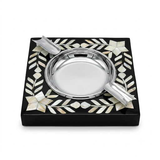 [NCUI_0076] Monarch Mother-of-Pearl Inlay Luxury Cigar Ashtray