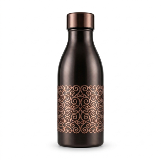 [NCUI_0091] Aethelgard Baroque Pure Copper Artisan Hydration Bottle