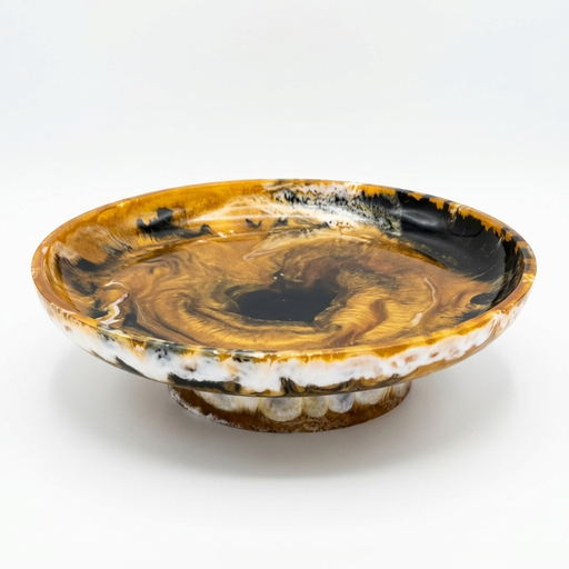 [NCUI_0104] Natural Polished Horn Pedestal Decorative Bowl