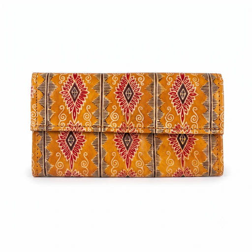 [NCUI_0147] Ornate Paisley Tooled Leather Wallet