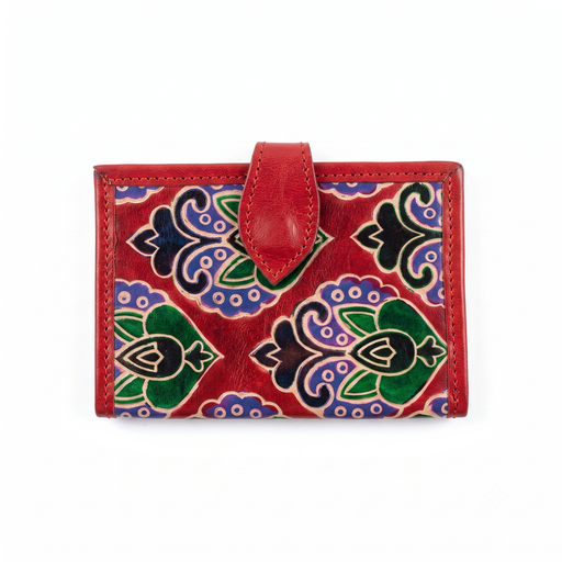 [NCUI_0148] Floral Patterned Tooled Leather Snap Wallet